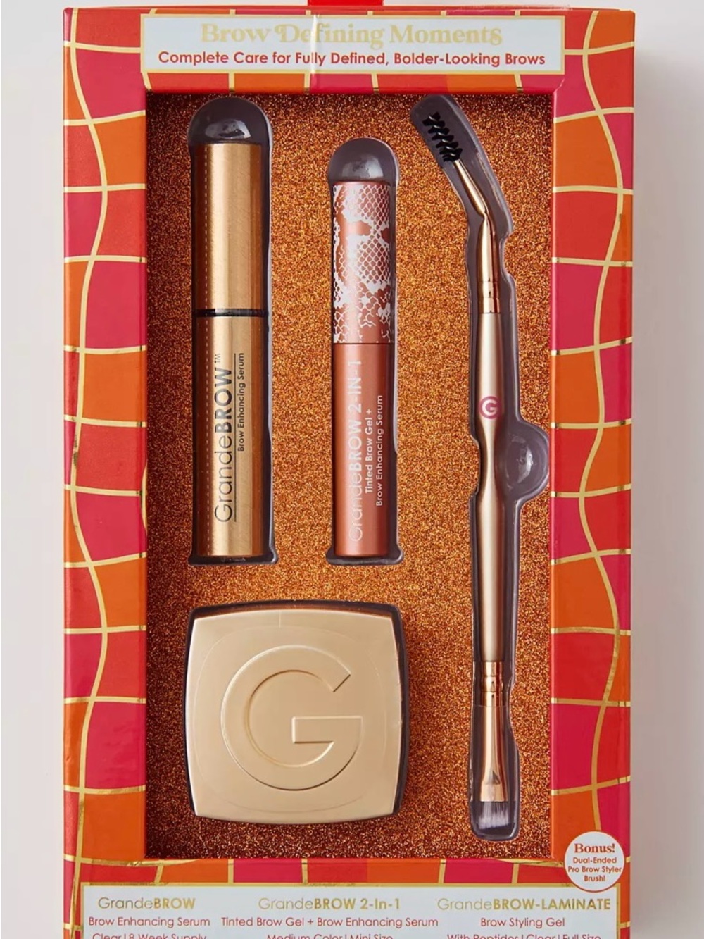 GrandeBROW Brow Defining Set — Gold and Brown Shades